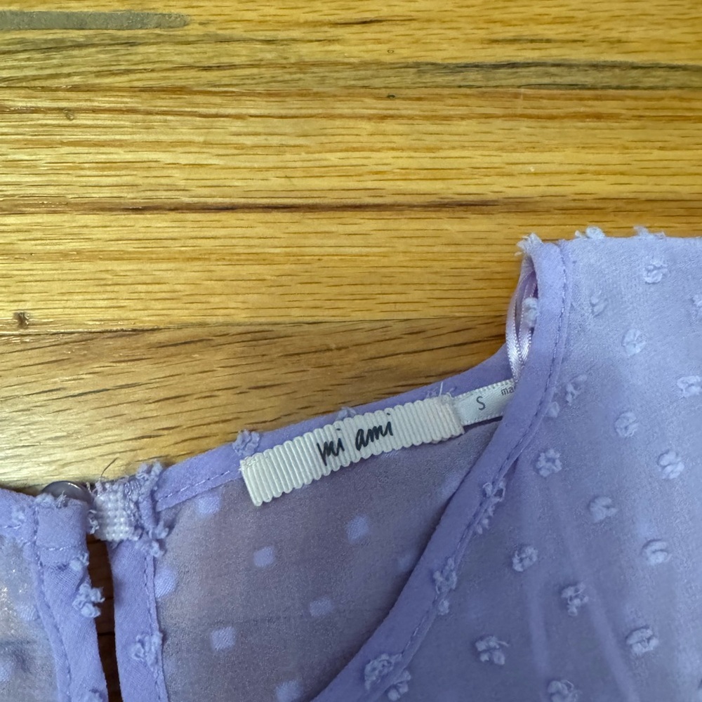 Lavender Ruffle Sleeve Top - Picture 2 of 5